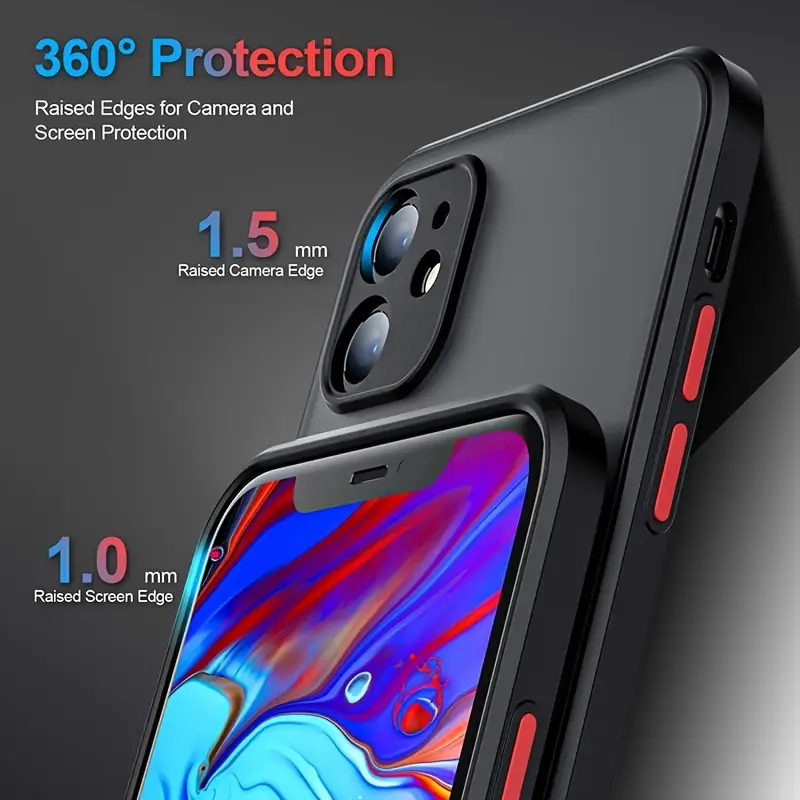 Luxury Shockproof Armor Matte Bumper Phone Case for iPhone